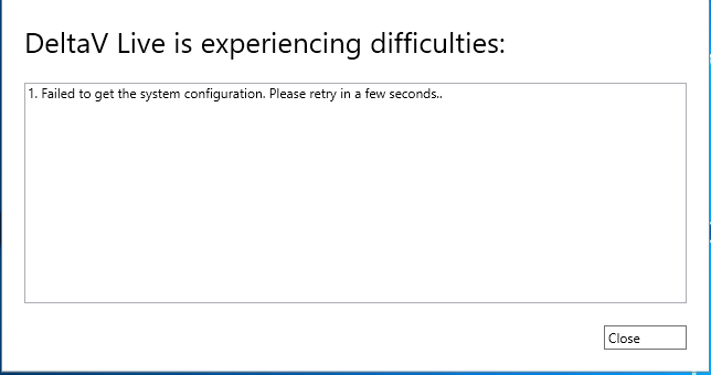 DeltaV Live error