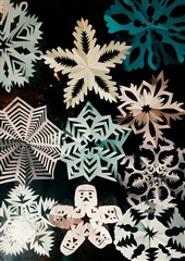 Multiple paper snowflakes