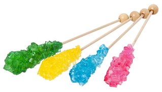 Color variations of "ice" crystals