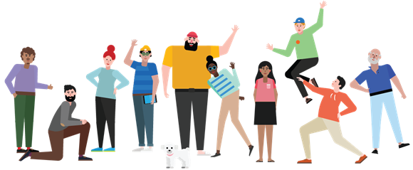 A diverse group of individuals working together on a team.